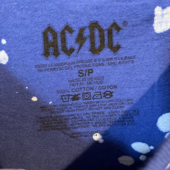 ACDC Highway To Hell Graphic Tie Dye Tee Blue White Small - Picture 3 of 5